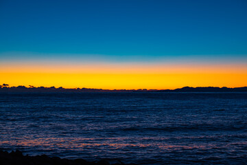 Obraz premium A sunset photography of the coast in Heda Shizuoka telephoto shot