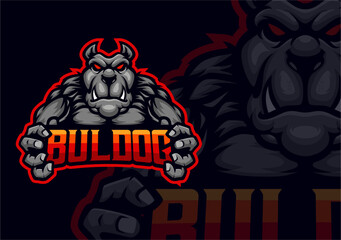 Buldog masscot logo esport illustration premium vector
