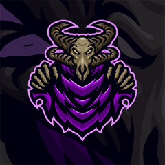 Reaper masscot logo esport illustration premium vector