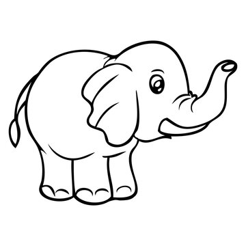cute outline elephant outline vector illustration