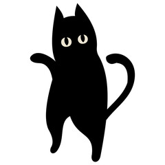 Black cat in different poses. File type png for use as a decorative element for product images or various social content stories.
