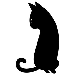 Black cat in different poses. File type png for use as a decorative element for product images or various social content stories.