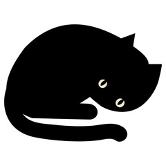 Black cat in different poses. File type png for use as a decorative element for product images or various social content stories.