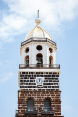 bell tower of the church of teguise, lanzarote, canary islands