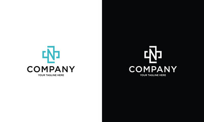 minimalist and modern letter N logo for medical company