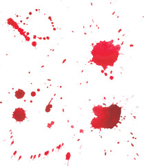 set of red ink splatter in vector