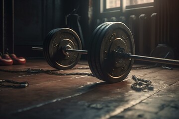 Obraz na płótnie Canvas 3D weightlifting illustration for Monday fitness motivation. Generative AI