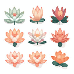 flower lotus illustration floral vector nature silhouette design pattern tattoo abstract art decorations
