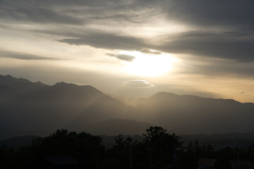 sunset over the mountains