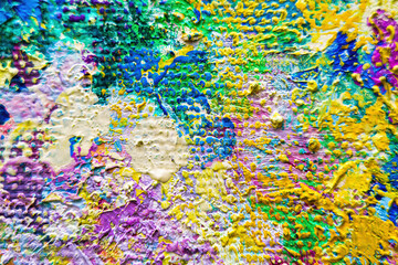 Colorful abstract oil painting art background. Texture of canvas and oil.