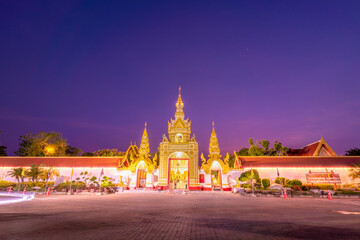 The entrance arch of Phra That Phanom Woramahawihan, Phra Aram Luang, That Phanom District, Nakhon Phanom Province, Thailand