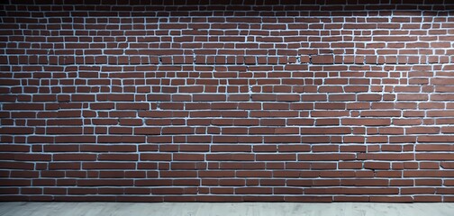Dark brown brick wall with light gray flooring from Generative AI