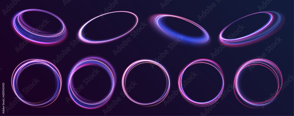 Poster glowing spiral. abstract neon color glowing lines background. the energy flow tunnel. shine round fr