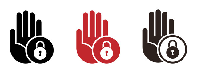 Obraz premium Restricted area vector flat icons set