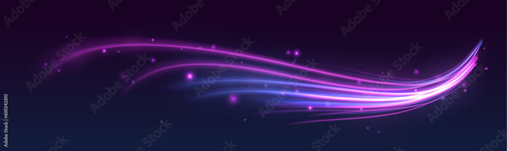 Poster particle motion light effect. abstract fire flare trace lens flares. light trails, golden glitter gl