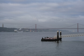 Luxury liner cruiseship cruise ship Sirena, Regatta, Nautica or Insignia in port of Lisbon,...