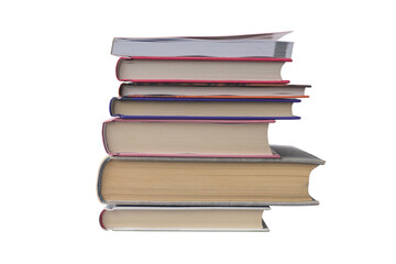 Books stacked on top of each other. Stack of books. On a white background.