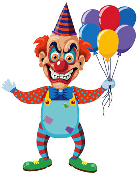 A creepy clown cartoon character