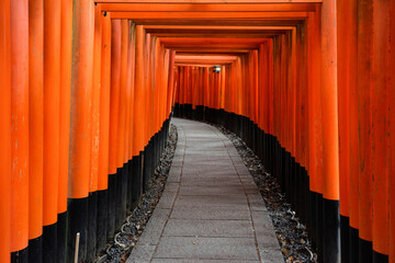 japanese shrine fushimi inari - tori gates