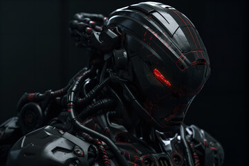 Fototapeta premium Robotic Dragon Generative AI
