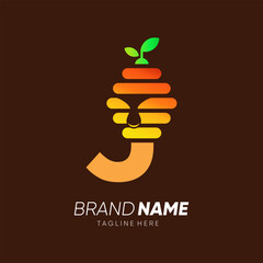 Letter J Initial Bee Hive Logo Design Vector Icon Graphic Emblem Illustration