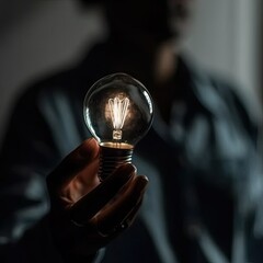 person holding a bulb
