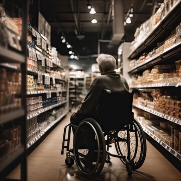 Person In Supermarket In Wheelchair