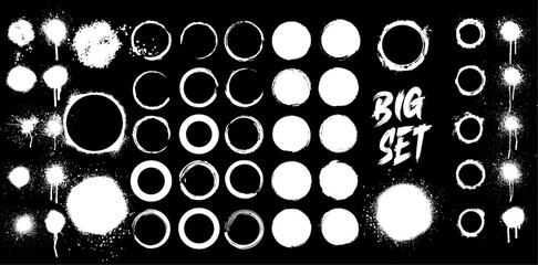 Grunge round shapes. Grunge banner collection. Vector