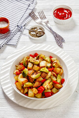 Pan-Browned Potatoes with red pepper and garlic