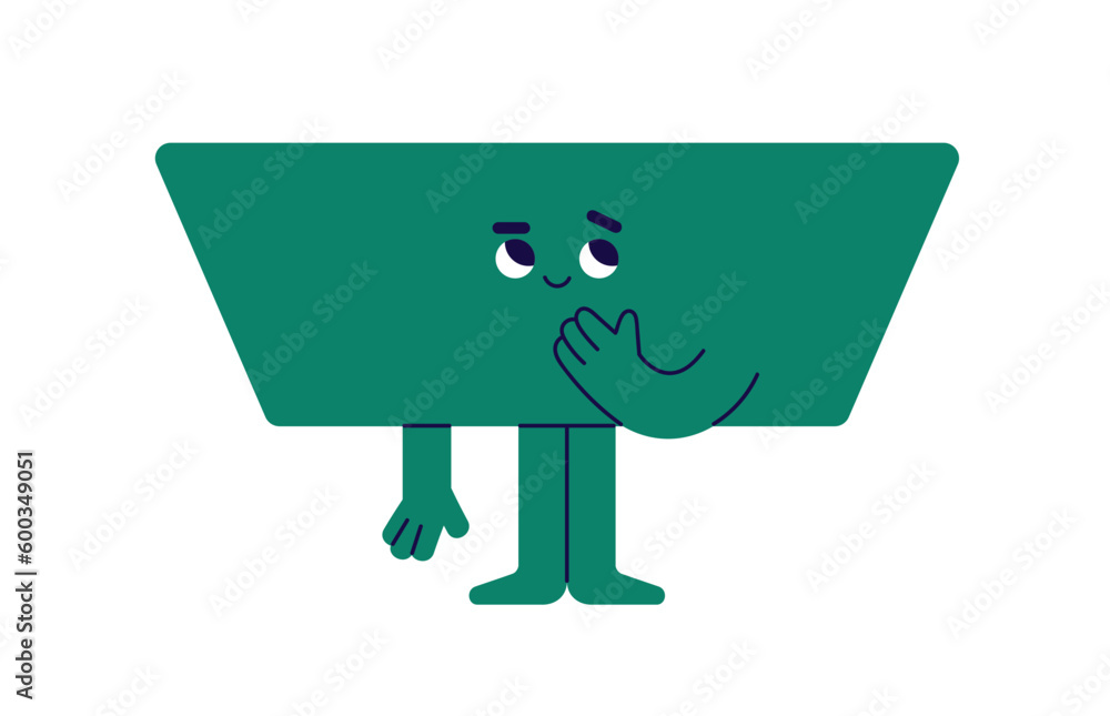 Aufkleber geometric shape character dreaming. cute happy geometry figure daydreaming, imagining, thinking. fun