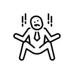 Black line icon for crazy 