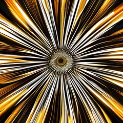 A radial design with spokes and petals in shades of orange and yellow1, Generative AI