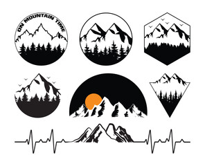 Mountain T shirt Design Bundle, Quotes about Traveling, Adventure T shirt, Hiking, Camping typography T shirt design Collection