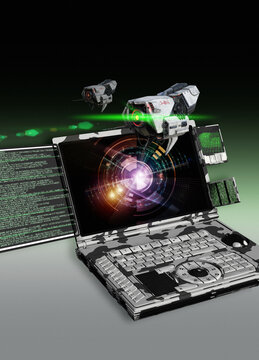 Modern warfare, conceptual illustration