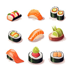 vector sushi set 5