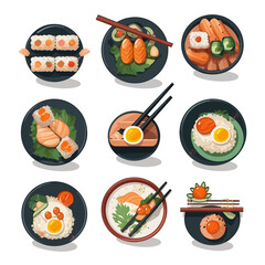 vector sushi set 4