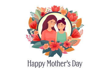  Illustration for Mother's Day, holiday card, family, family holiday, vector