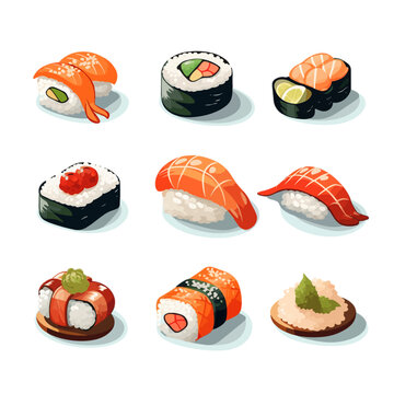 vector sushi set 1