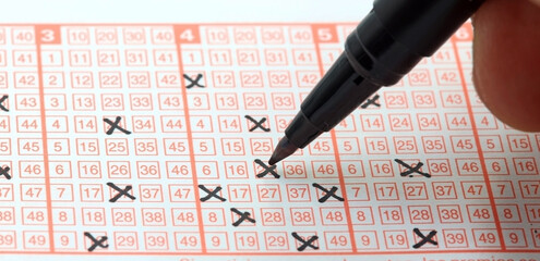 Pen filling a bet or lottery