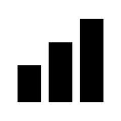 Bar graph silhouette icon. Statistical data. Vector.