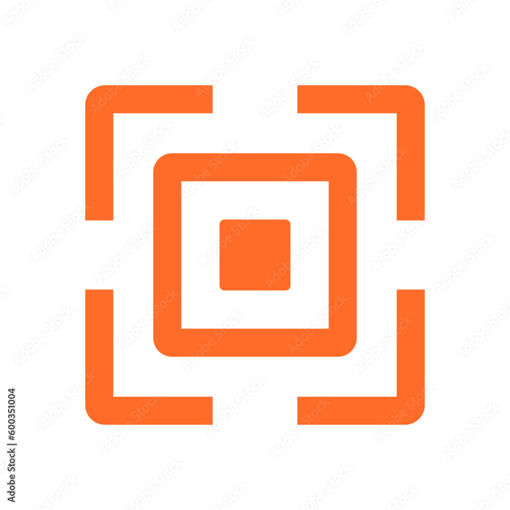 Poster orange scan icon. read. vector.