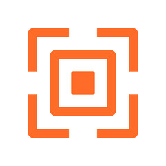 Orange scan icon. Read. Vector.