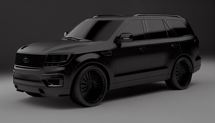 Obraz premium A black suv car with black background, Generative AI