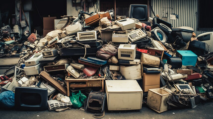 A pile of discarded or unwanted goods. AI Generated