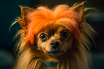 Naklejka premium Crazy Dog. AI Generated