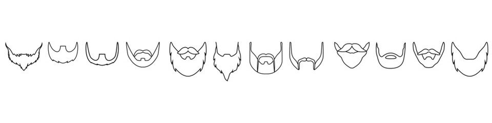 Beard icon vector set. barbershop illustration sign collection. hairdresser symbol.