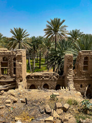 Ruins of traditional Omani village Birkat Al Mouz near Nizwa