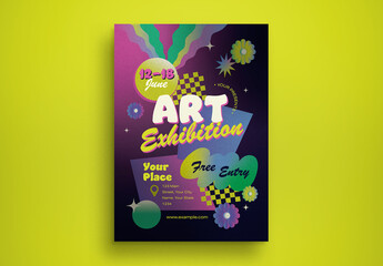 Black 90's Art Exhibition Flyer Layout