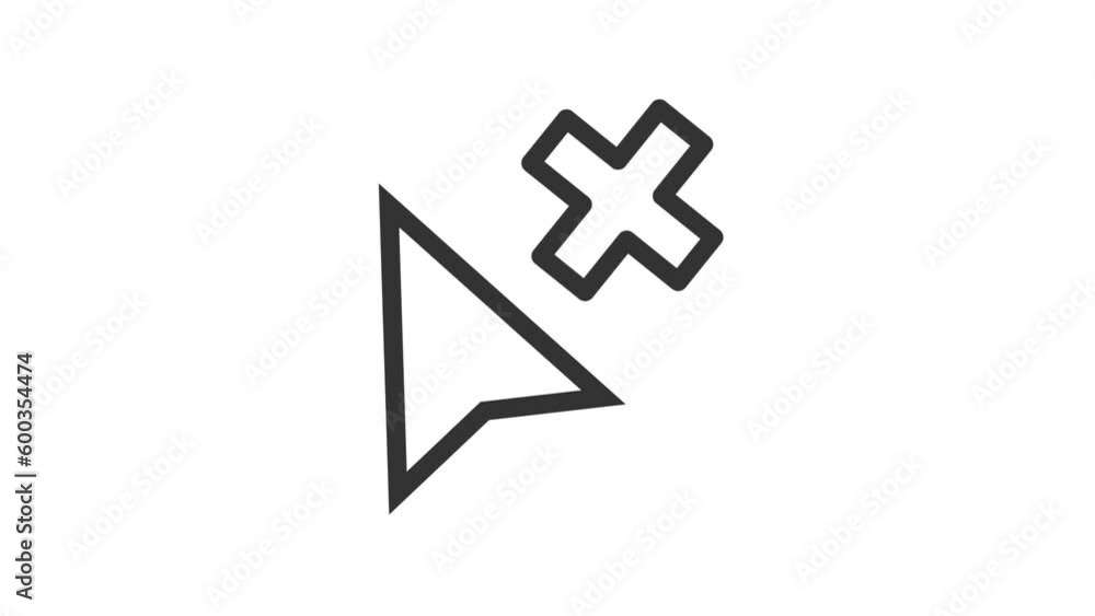 Poster cancel cursor animated icon on white background