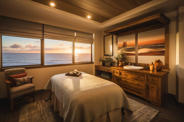 Modern Massage Room With Beautiful Interior. AI Generated